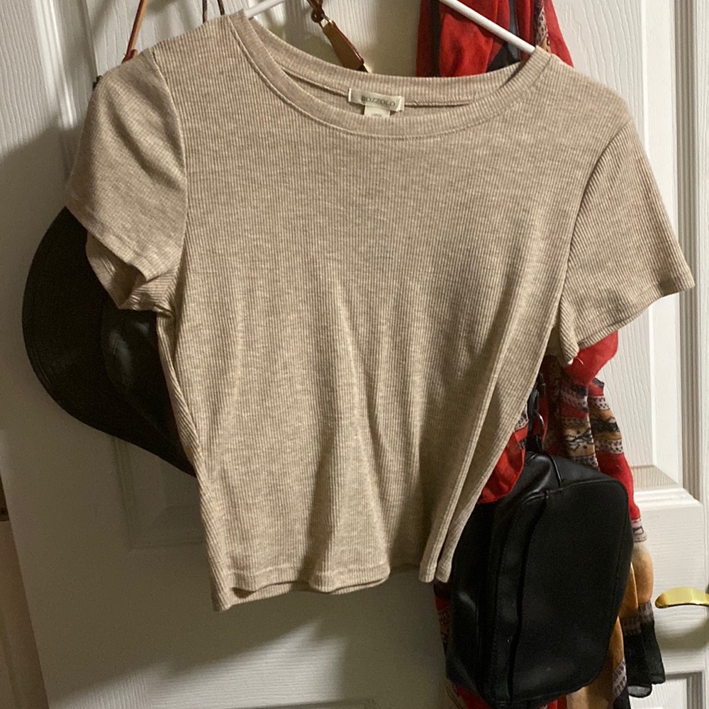 Beige knitted Crop Top